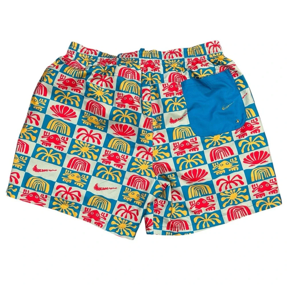 Nike Woven Flow Mesh Lined Mid Thigh Teal‎ Laser Blue Shorts Trunks Size XL